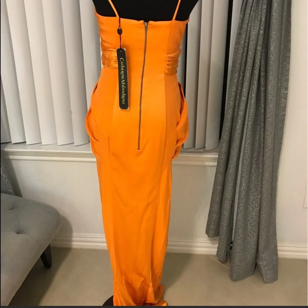 CATHERINE MALANDRINO Collection orange gala dress - Picture 2 of 4